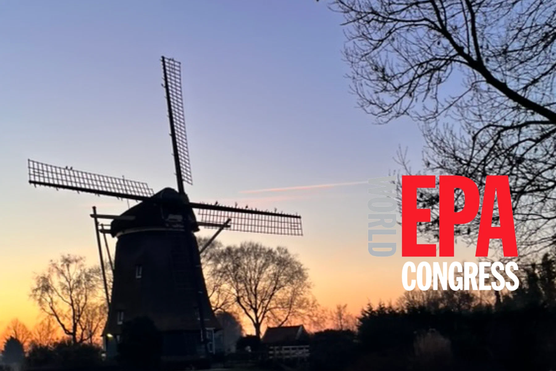 World EPA Congress 2026 — windmill at sunset, with EPA Congress overlay.